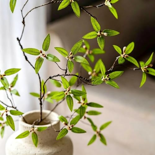 2PCS Faux Greenery Stems for Vase & Centerpieces - Flexible Artificial Branches