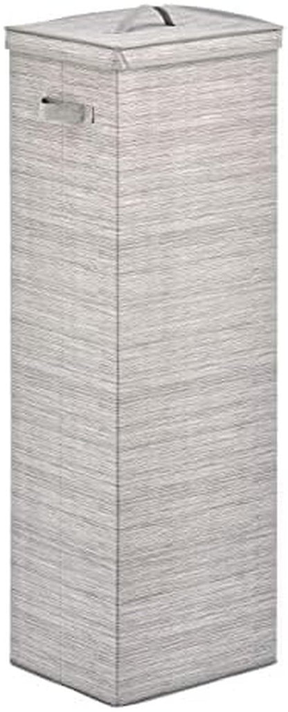mDesign Gift-Wrapping Paper Storage Box - Tall Organizer with Handles & Removable Lid | Stripe, Taupe/Tan