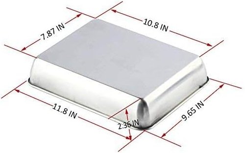 Heavy Duty Stainless Steel Baking Sheet by [Brand Name] - Superior Mirror Finish | Dishwasher Safe, 9.65 x 11.8 x 2.36 Inches
