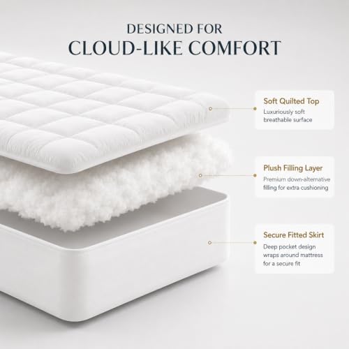 Westmonth Cloud Topper Mattress Topper 1000 GSM King - Soft & Breathable