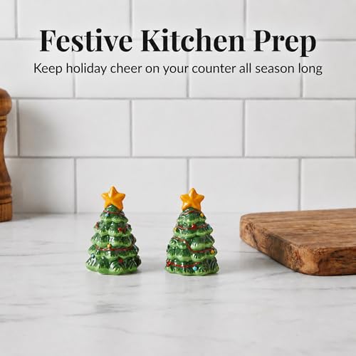 Christmas Tree Salt and Pepper Shaker Set - Festive Kitchen Decor