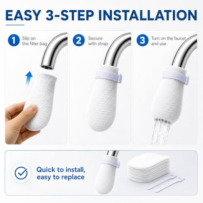 300 Pack Faucet Filter Bags - Mesh Water Filter Sleeves for Kitchen & Bathroom
