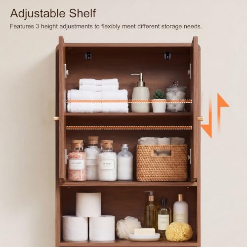 Over Toilet Storage Cabinet Bathroom Organizer with Adjustable Shelves