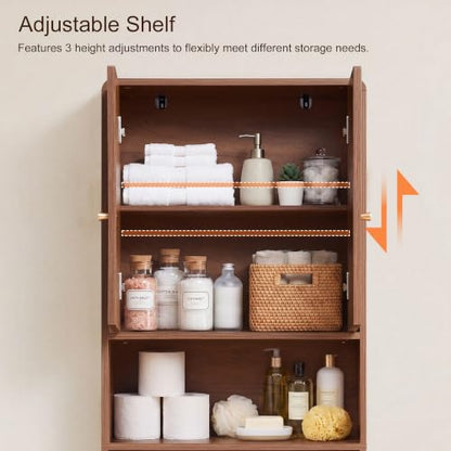 Over Toilet Storage Cabinet Bathroom Organizer with Adjustable Shelves