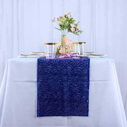 Blue Sequin Table Runners Pack of 10 12x108 Inches for Wedding & Party Decorations