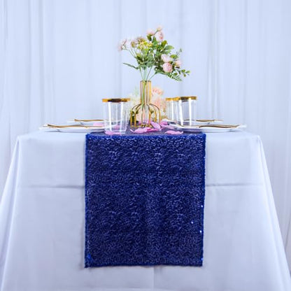 Blue Sequin Table Runners Pack of 10 12x108 Inches for Wedding & Party Decorations