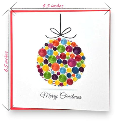 Colorful Handmade Quilling Christmas Card with Envelope - Holiday Greeting Card