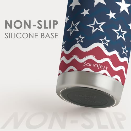 20oz Stainless Steel Travel Mug with Flag Design - Insulated Coffee Cup for Men Women
