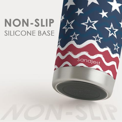 20oz Stainless Steel Travel Mug with Flag Design - Insulated Coffee Cup for Men Women