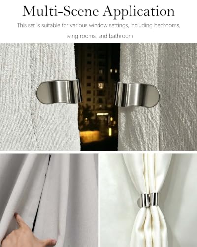 6 Pack Magnetic Curtain Clips - Detachable Metal Window Closure Clips
