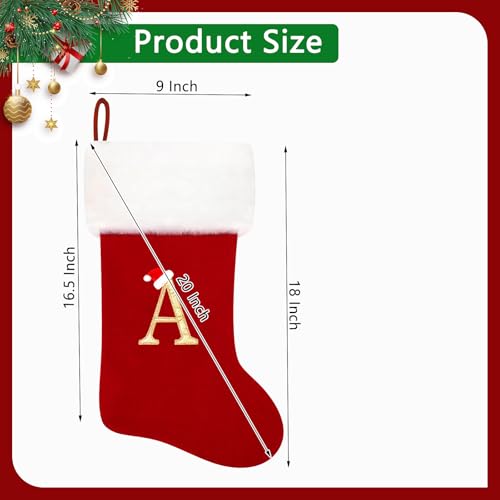 20 Inch Green Velvet Christmas Stocking with White Plush Cuff - Pets Paw Variation