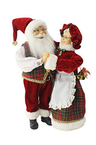 16-Inch Dancing Santa and Mrs. Claus Holiday Decor - Windy Hill Collection