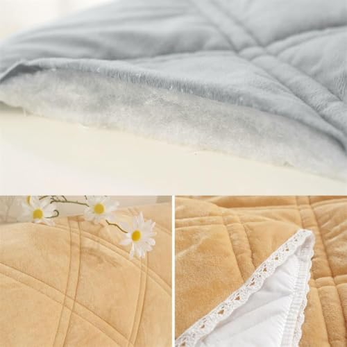 White Velvet Quilted Headboard Cover for Full/Queen Bed - Washable & Stylish