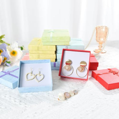 24 Pack Small Jewelry Gift Boxes with Ribbon Bow - Perfect for Earrings, Necklaces, and Bracelets