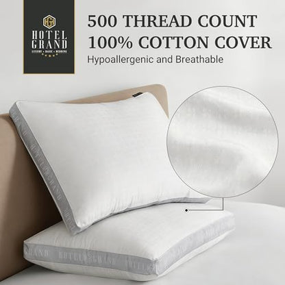 Hotel Grand King Size Medium Soft Bed Pillow Set of 2 - Luxury Hotel Comfort