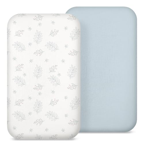 BabyBond Muslin Bassinet Sheet Fitted for Baby Blue – Soft & Breathable 2 Pack