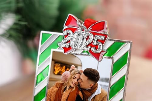Green Photo Frame Ornament - Metal Xmas Tree Decor for Family & Wedding Photos - 2026