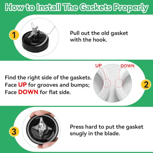 3 Pack Silicone Gaskets Replacement Seal Rings for Ninja Blender 3.23in - Fits 16oz Cups