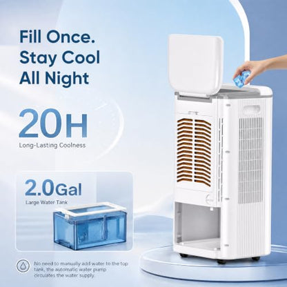 Windowless Portable Evaporative Air Cooler FK2508Y with Remote & 16Ft Control