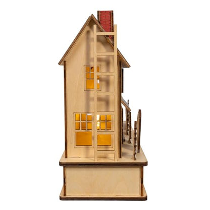 12-Inch Lighted Holiday House Decor for Christmas Vacation Fans