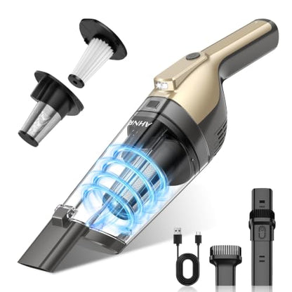 Cordless Handheld Car Vacuum Cleaner with Powerful 16KPA Suction & Accessories