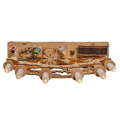 Battery Operated LED Musical Christmas Village with Motion - 10.2 Inch Holiday Decor