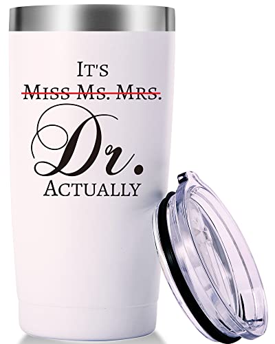 White Travel Tumbler for Doctors - 20oz Insulated Stainless Steel Mug with Lid