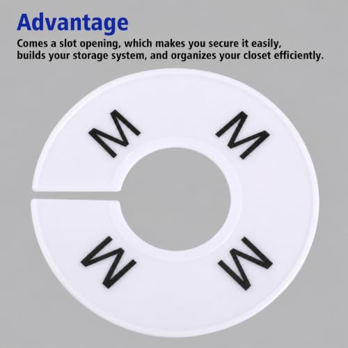 8 Pcs Clothing Size Dividers, Round Closet Dividers Plastic (White) - 9 cm Diameter, 8 Sizes