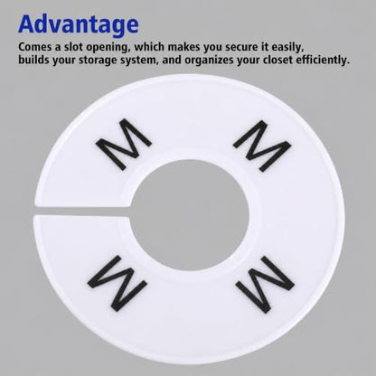8 Pcs Clothing Size Dividers, Round Closet Dividers Plastic (White) - 9 cm Diameter, 8 Sizes