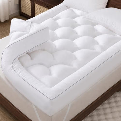 ELNIDO QUEEN 5 Inch Queen Memory Foam Mattress Topper with Gel Cooling Pillow Top