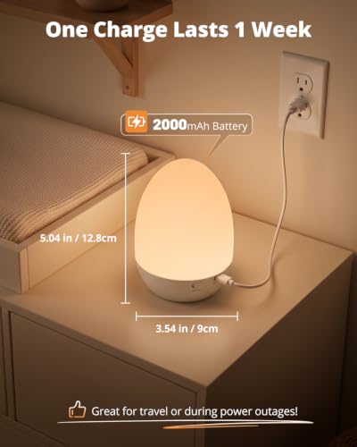 Egg Night Light for Nursery with 17 Color Modes & Dimming - Baby Sleep Lamp