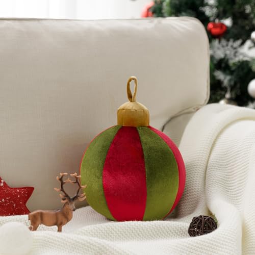 Bell-Shaped Christmas Pillow - Red Velvet Holiday Decor 8.5x8.5 Inch (Variation: Bell-Red / 8.5x8.5 in)