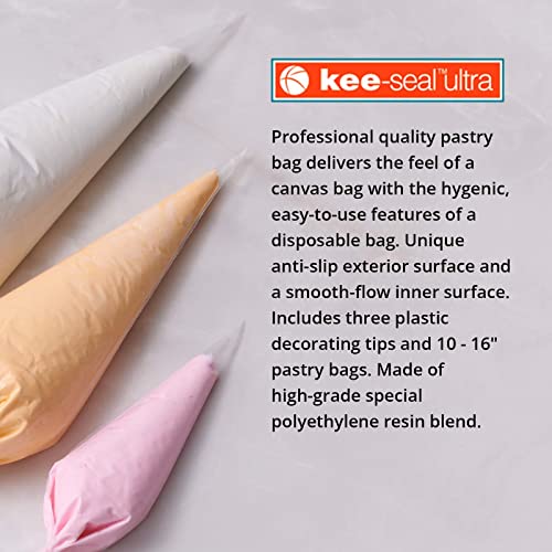 DecoPac KEE-Seal Disposable Piping Keeseal Ultra Pastry Bag, 12", Clear