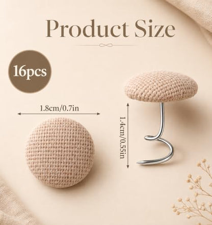16 Pack Upholstery Twist Pins Beige for Furniture & Headliners