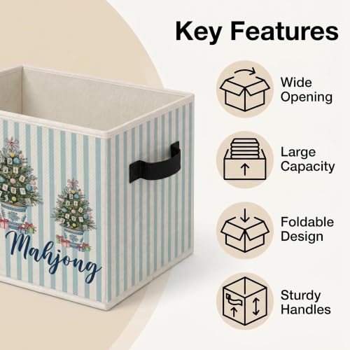 Christmas Tree Storage Bin - Collapsible Organizer Basket with Handles - Color51