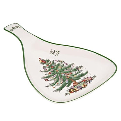 Christmas Tree Paddle Spoon Rest - Porcelain Holiday Kitchen Decor