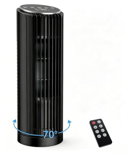 13.2in Tower Fan for Bedroom & Office - Remote, 70° Oscillation, 4 Speed Modes