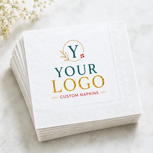 Custom Logo Paper Napkins with Full Print - Party & Wedding Drink Coasters Pack 50-1000