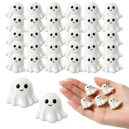 Halloween Resin Ghost Charms - Mini Flatback Decorations for Crafts & Party Favors