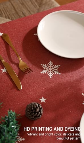 ISAENNE Christmas Tablecloth - Vintage Square 55x55 Inches - Carol C Variation