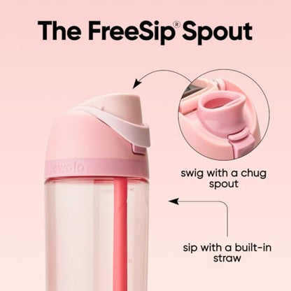 25 oz Tritan Water Bottle with Flip-Top Lid and Lock - Rose Quartz