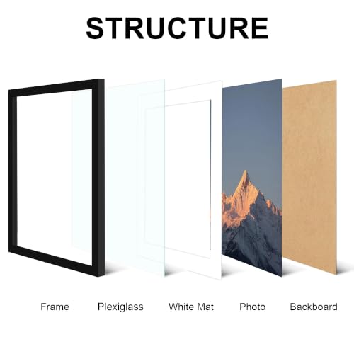 20x24 Wood Picture Frame Set of 4 Wall Mount Black - Fits 16x20 & 20x24 Photos