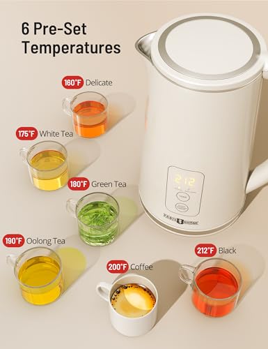 Electric Kettle Temperature Control - Ivory, 1.7L Hot Water Boiler