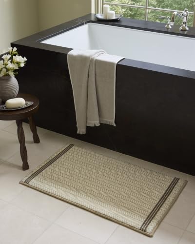Loloi Chris Loves Julia Ivory/Charcoal Bath Mat 1'9" x 2'10" - Modern Farmhouse Rug