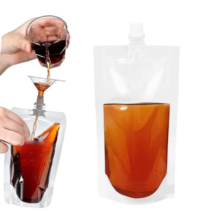100ml Reusable Drinking Flasks - 10pcs, Leak-Proof, Heat & Cold Resistant with Funnel