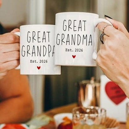Great Grandparents EST 2026 Mug - White - Pregnancy Announcement Gift