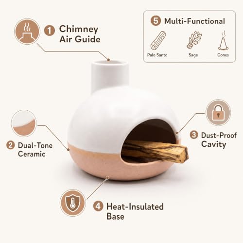 Mini Ceramic Palo Santo & Incense Holder - Modern Boho Aromatherapy Burner