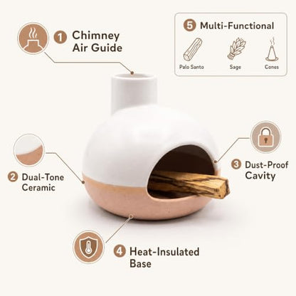 Mini Ceramic Palo Santo & Incense Holder - Modern Boho Aromatherapy Burner