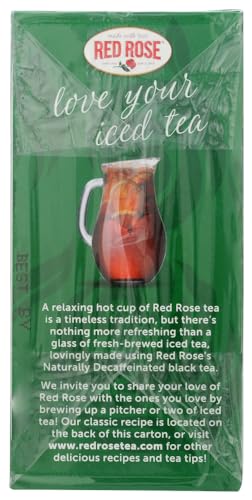 Red Rose Naturally Decaffeinated Tea 48-Count Boxes (Pack of 3)