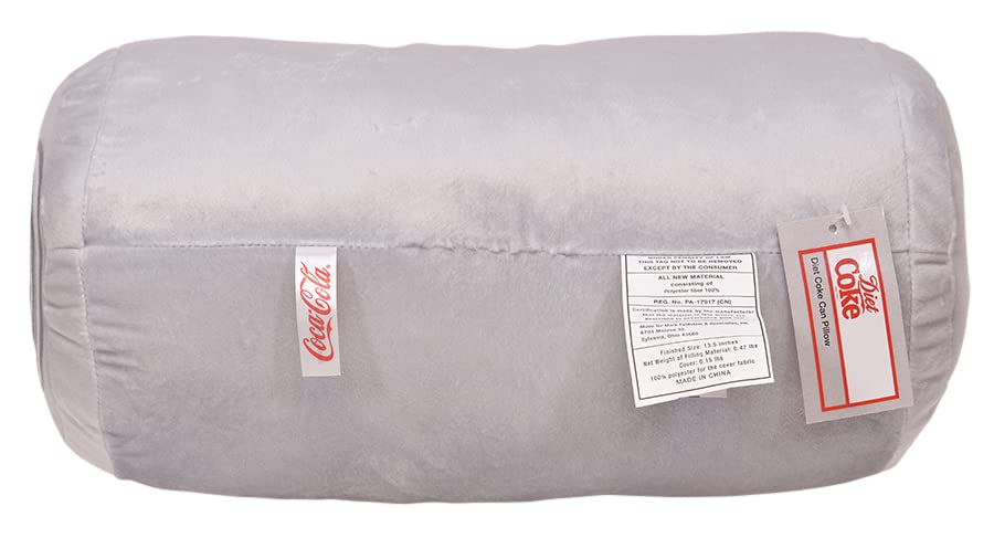 Mark Feldstein & Associates Coca Cola Diet Coke Can Classic Gray Embroidered Plush Throw Pillow, 13 in